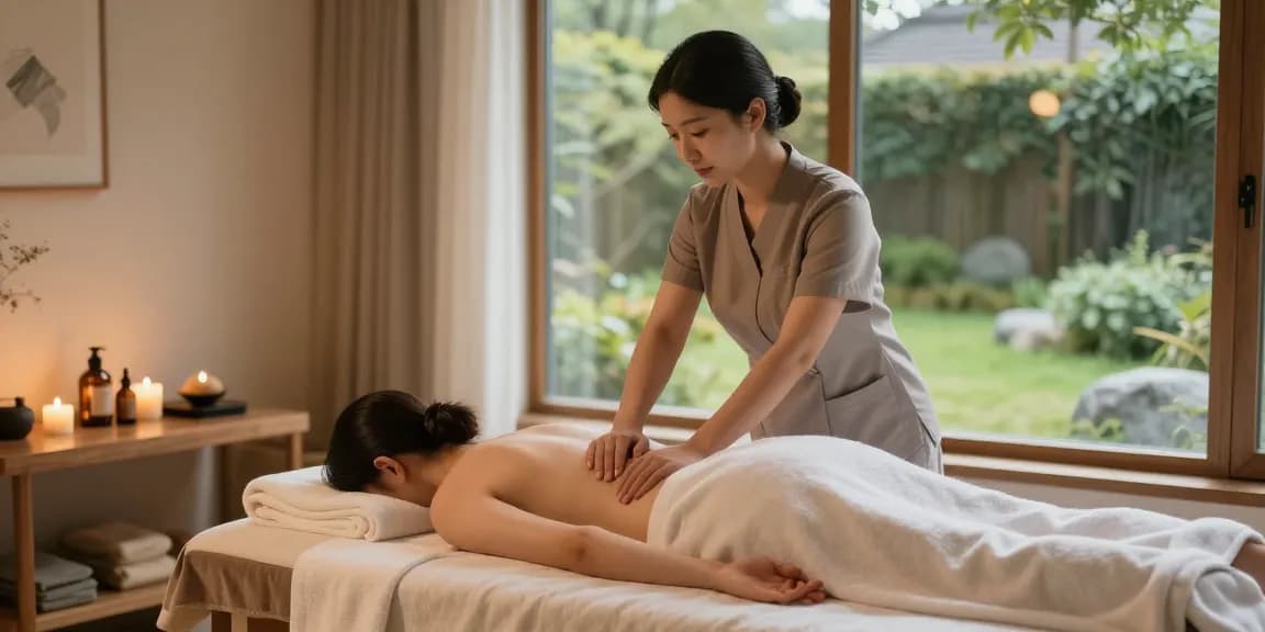 Relaxing 강남출장마사지 session in a calming spa environment.