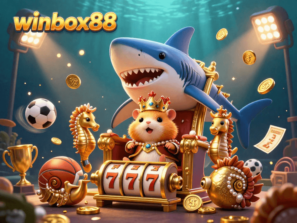 Experience the excitement of winbox88 with a vibrant, detailed scene of gaming elements and playful characters.