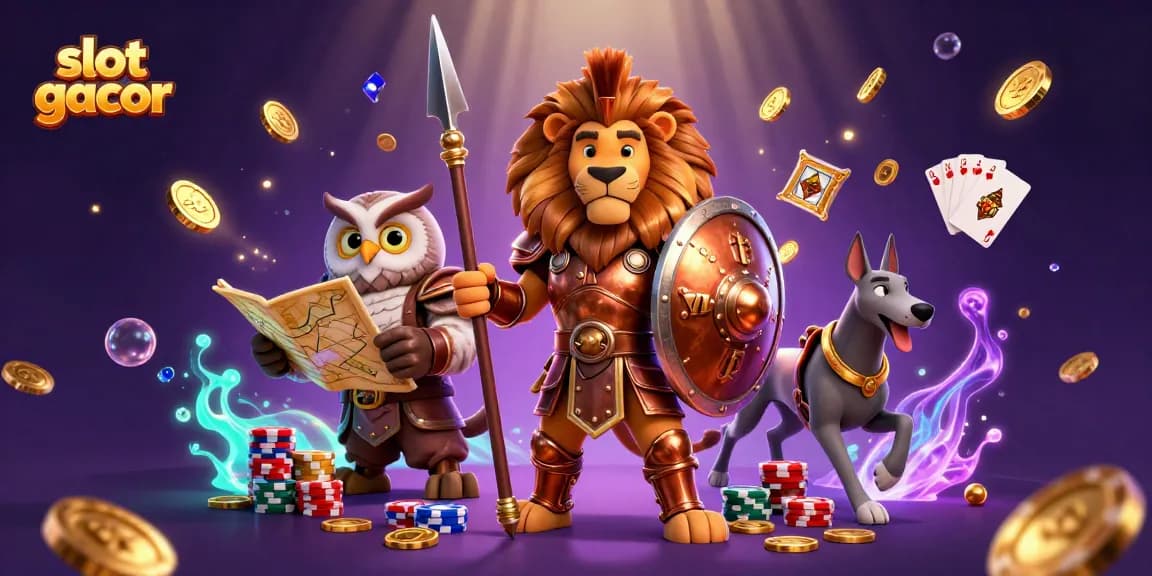 Experience thrilling slot gacor gameplay with our vibrant 3D illustration showcasing dynamic casino elements.