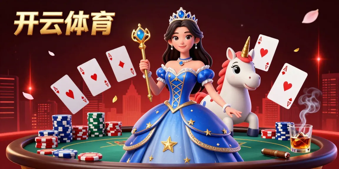 与开云体育的顶级行动互动，展现宏伟的赌场场景，包含游戏元素和皇家角色。