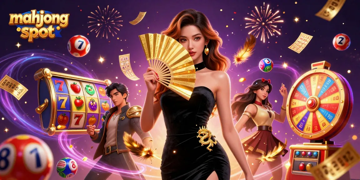 Engage with mahjong slot excitement through a vibrant illustration of gaming elements and elegant characters.