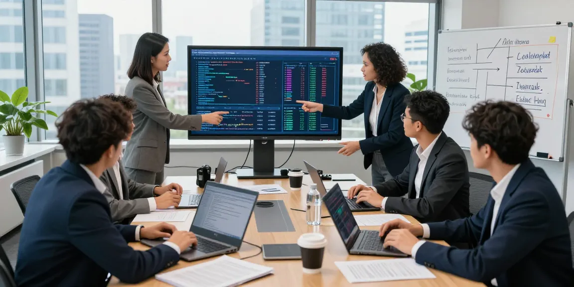 Team analyzing financial crime intelligence data in a modern office setting.