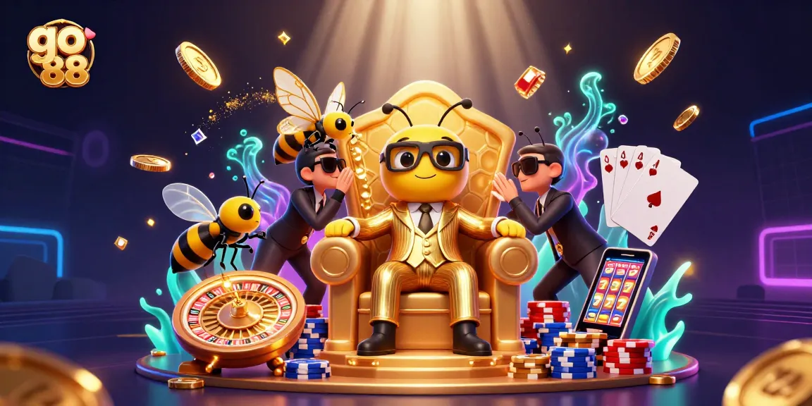 Spin to win with go 88 in this vibrant casino-themed digital artwork.