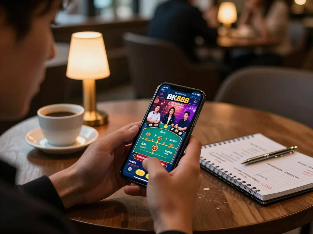 Experience thrilling live dealer games on BK888 while enjoying coffee in a cozy cafe setting.
