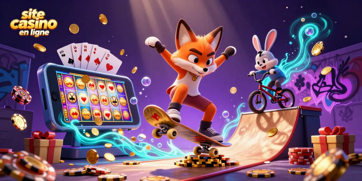 Vivez l'aventure sur un site casino en ligne avec un renard et un lapin en action.