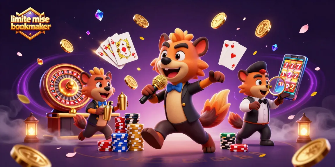 Jouer au limite mise bookmaker dans un casino rempli de pièces d'or et de cartes colorées.