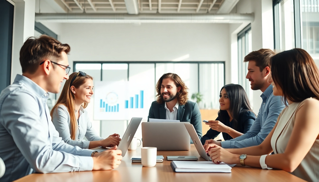 Aktives Marketingteam bei strategischen Gesprächen https://alvionz.de/ in modernem Büro.