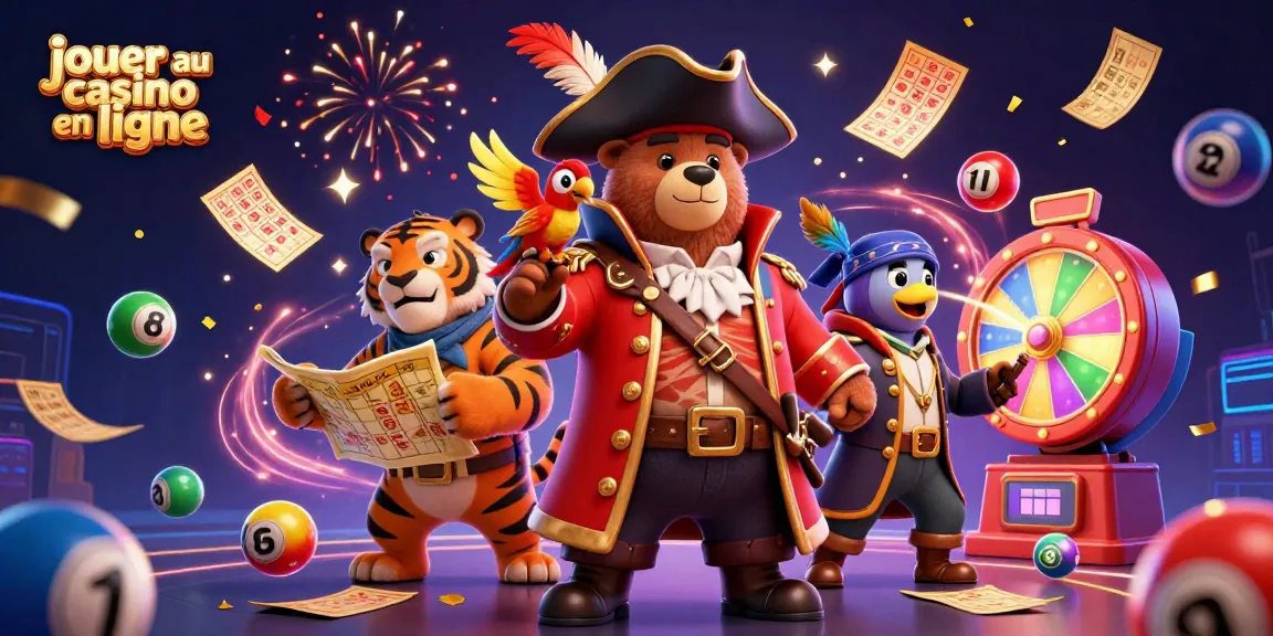 Jouer au casino en ligne avec le pirate ours et des éléments de loterie colorés