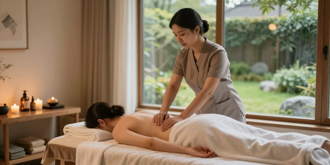 Relaxing 강남출장마사지 session in a calming spa environment.