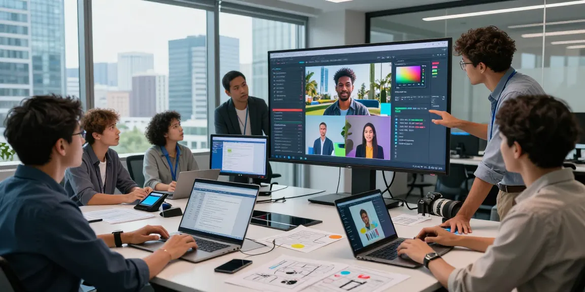 Team using ai image detector for analyzing content safety in a modern workspace.