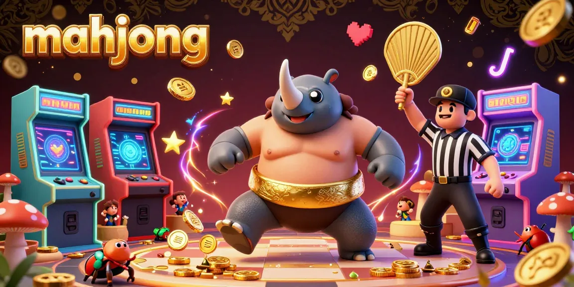 Experience the excitement of mahjong as the beetle champion unleashes a coin shower in this vibrant casino scene.
