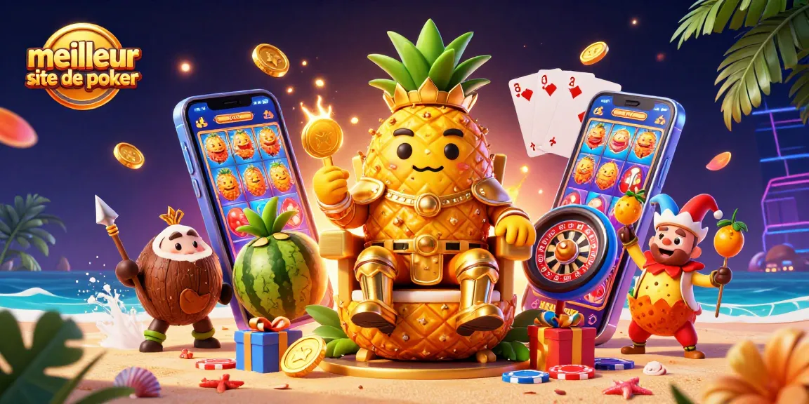 Jouer sur le meilleur site de poker avec un roi en ananas et des gardes au casino.
