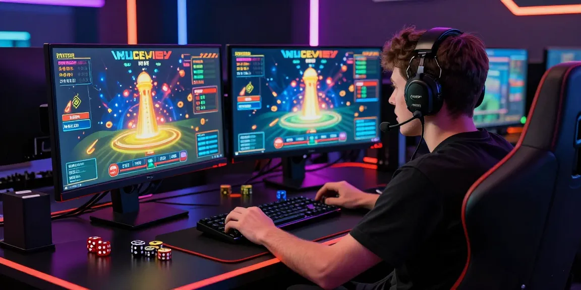 Engaged player immersed in the aviator game with colorful graphics and gaming setup.