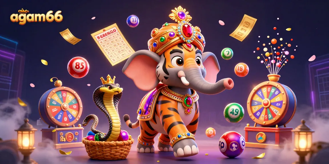 Engage with the thrilling atmosphere of agam66 featuring vibrant lottery elements and a majestic maharaja scene.