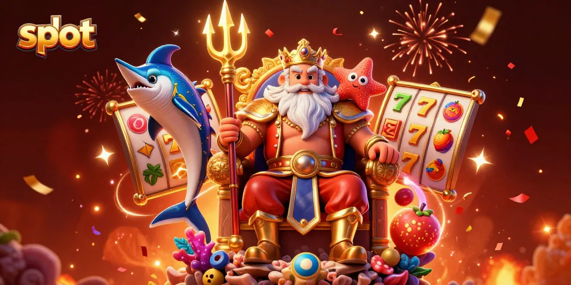 Spin the slots with vibrant symbols and festive elements in this engaging casino illustration.