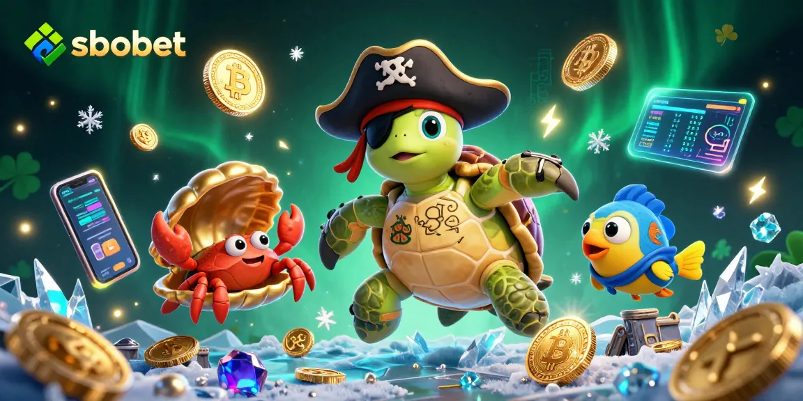 Engage with sbobet's thrilling casino experience featuring vibrant 3D characters and crypto elements.