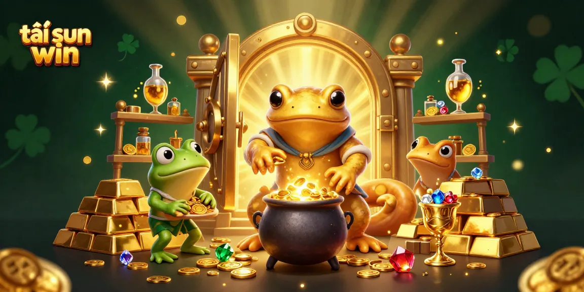 Experience the thrill of tải sun win with captivating gold and treasures in a vibrant casino scene.