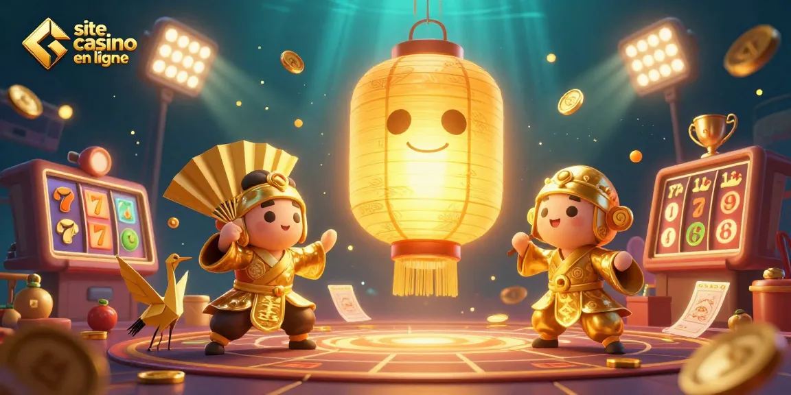 Explorez le site casino en ligne avec des symboles porte-bonheur et des éléments dynamiques de jeu.