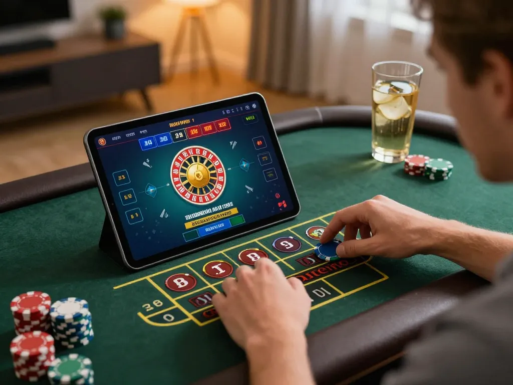 Engaging online gambling session showcasing 包网 platform on a tablet with strategy-focused gameplay
