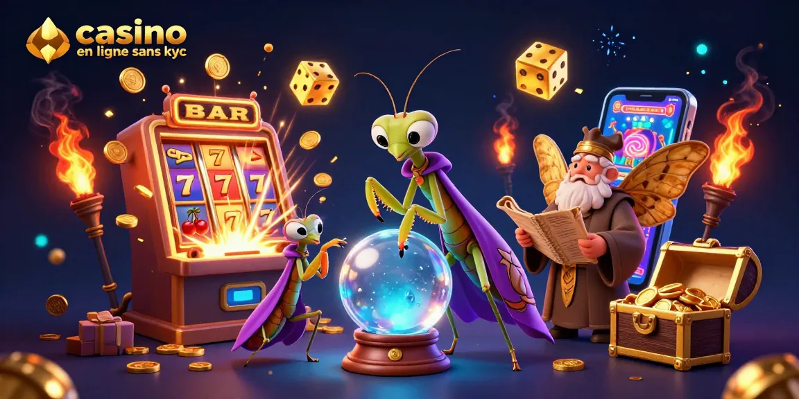Plongez dans l'univers du casino en ligne sans KYC avec nos personnages cartoon captivants armés de chance.