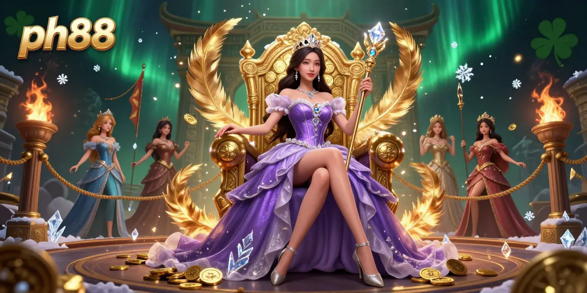 Experience the excitement of ph88 with a stunning 3D illustration of a royal character in a dynamic casino setting.