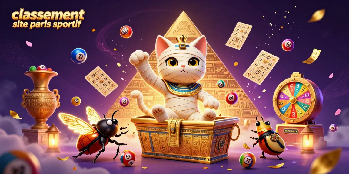 Classement site paris sportif : découvrez une illustration captivante du pari dynamique avec un chat momie égyptien.