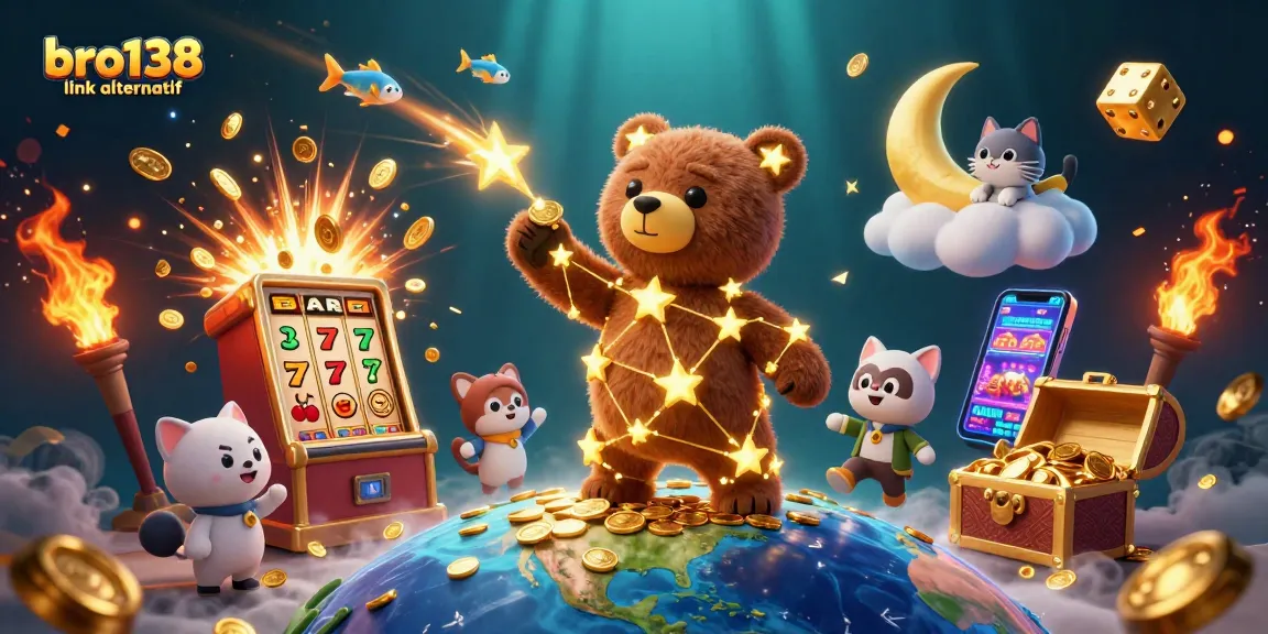 Experience thrilling gaming with bro138 link alternatif, featuring a dazzling jackpot explosion and vibrant casino elements.