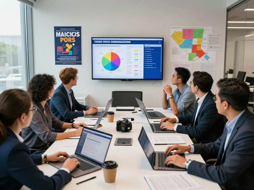 Data-driven teamwork in a political campaign office focusing on effective political fundraising services.