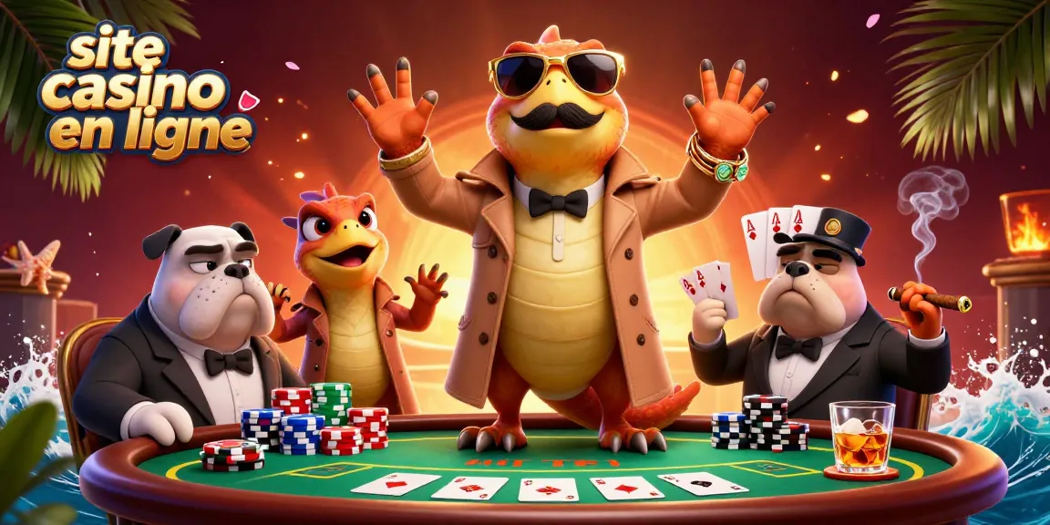 Situé casino en ligne : trois raptors en trench-coat se déguisant pour entrer dans un casino VIP.