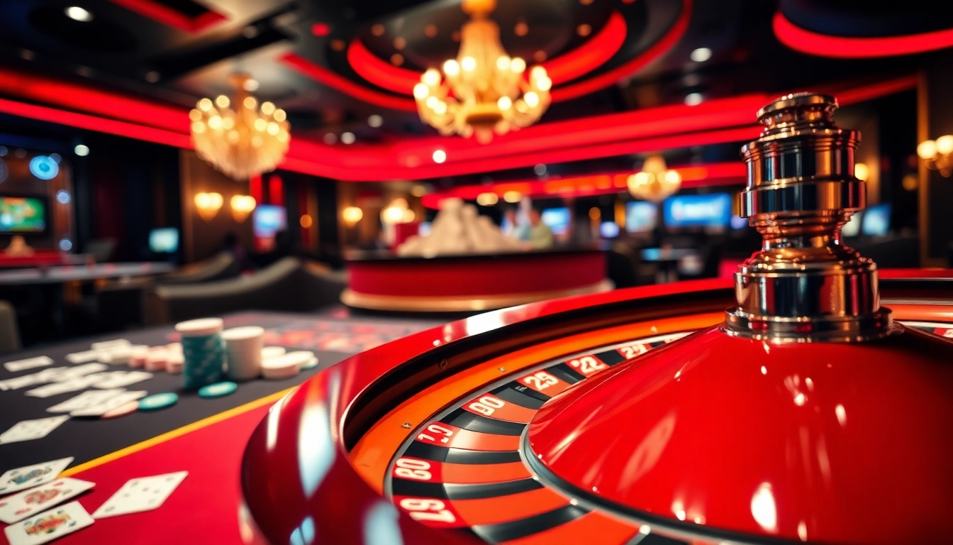 bbni4d menampilkan suasana kasino yang semarak dengan meja roulette yang bersinar