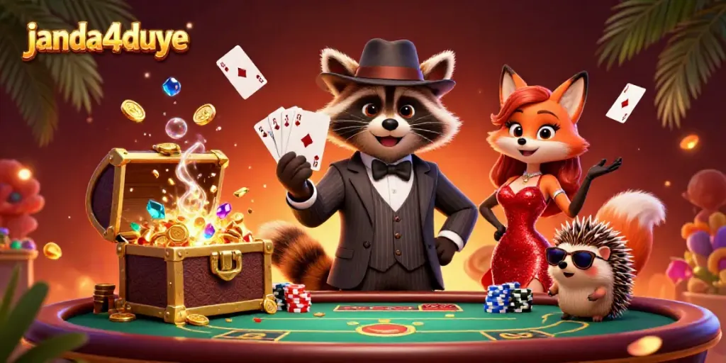 Memanfaatkan kesempatan bermain di janda4duye dengan gentleman rakun dan teman-teman di meja poker.