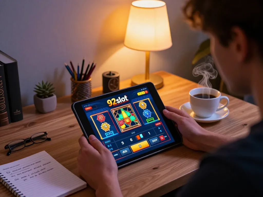 Engaging with the 92slot online casino platform for strategic betting and bankroll management.