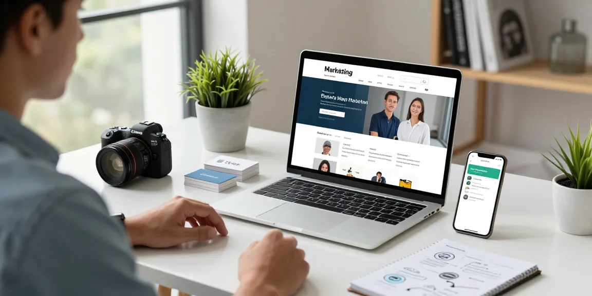 Strength up your portfolio by enhancing your professional profile in a bright digital marketing workspace.