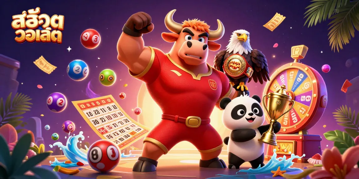 Experience the thrill of สล็อตวอเลท with a vibrant 3D casino scene featuring dynamic characters and game elements.