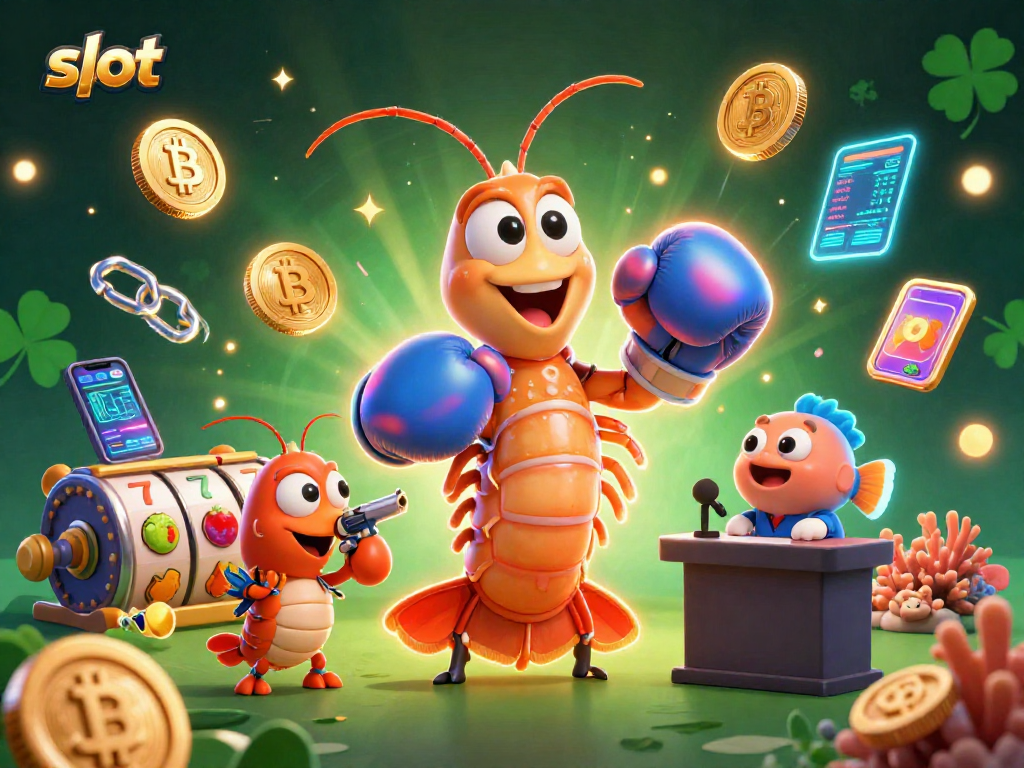 Experience the thrill of the slot game with vibrant characters in a dynamic casino-themed scene.