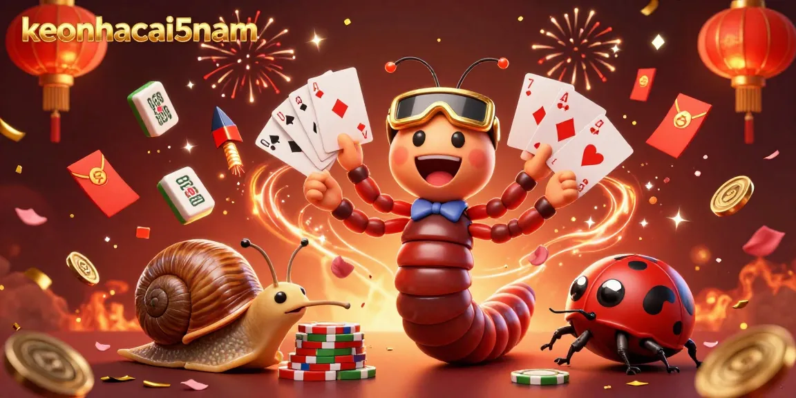 Engage in thrilling games at keonhacai5nam with vibrant casino elements featuring animated characters.