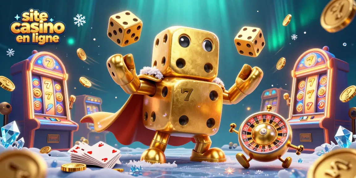 Joue maintenant sur un site casino en ligne dynamique avec des dés dorés et des machines à sous.